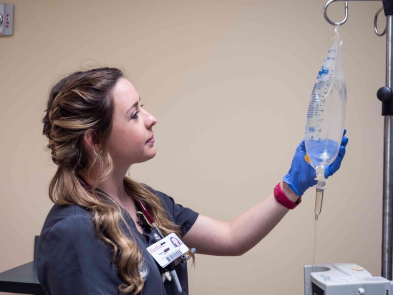 Nursing student hands on learning