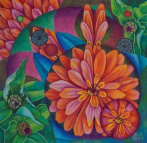 Drawings and paintings combine for the ‘Rose Aesthetic’